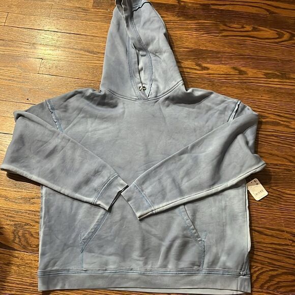 Free People We the Free Your Favorite Washed Hoodie Blissful Combo Blue - Picture 6 of 7